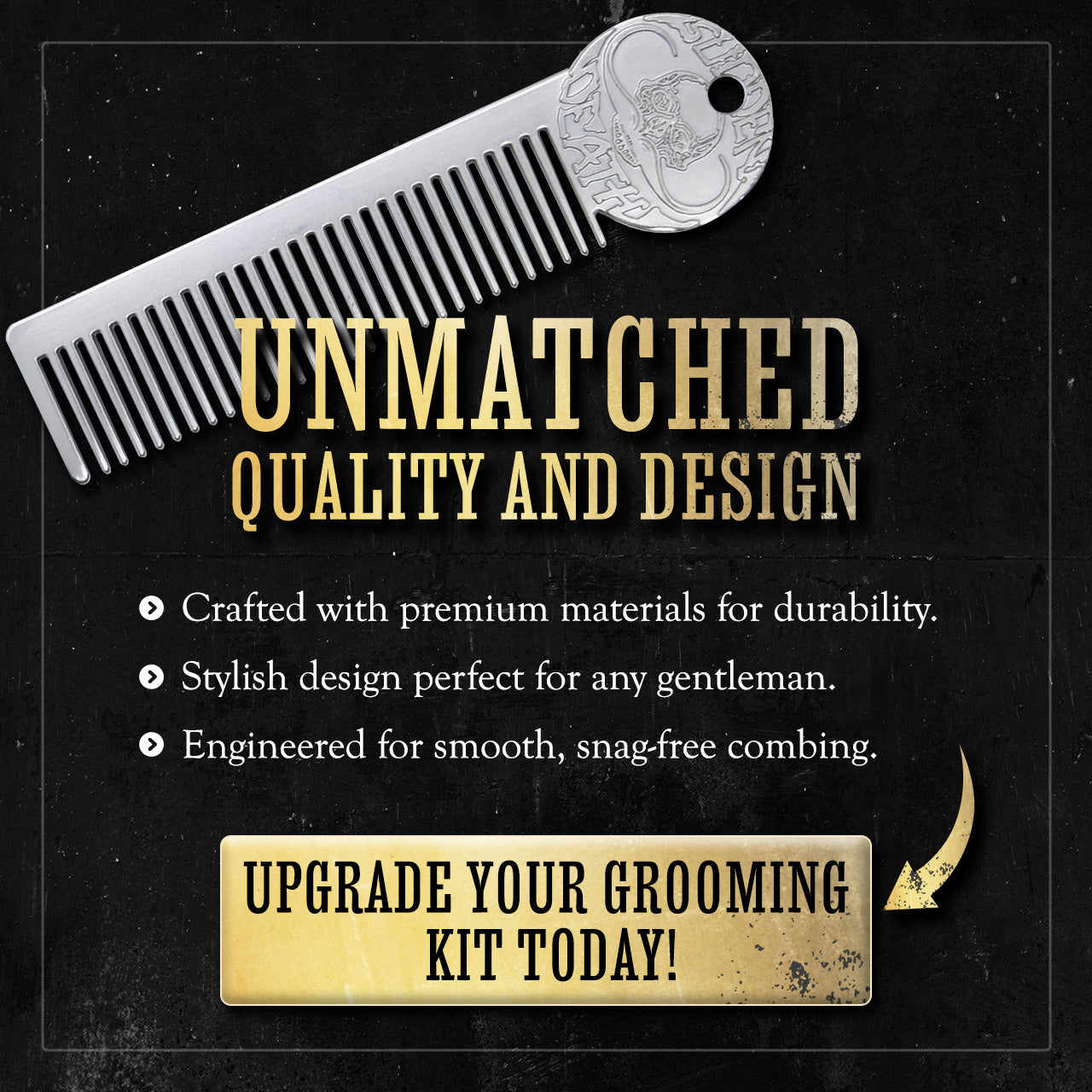 Mustache & Beard Comb | Platinum Edition Death Grip Pocket Comb