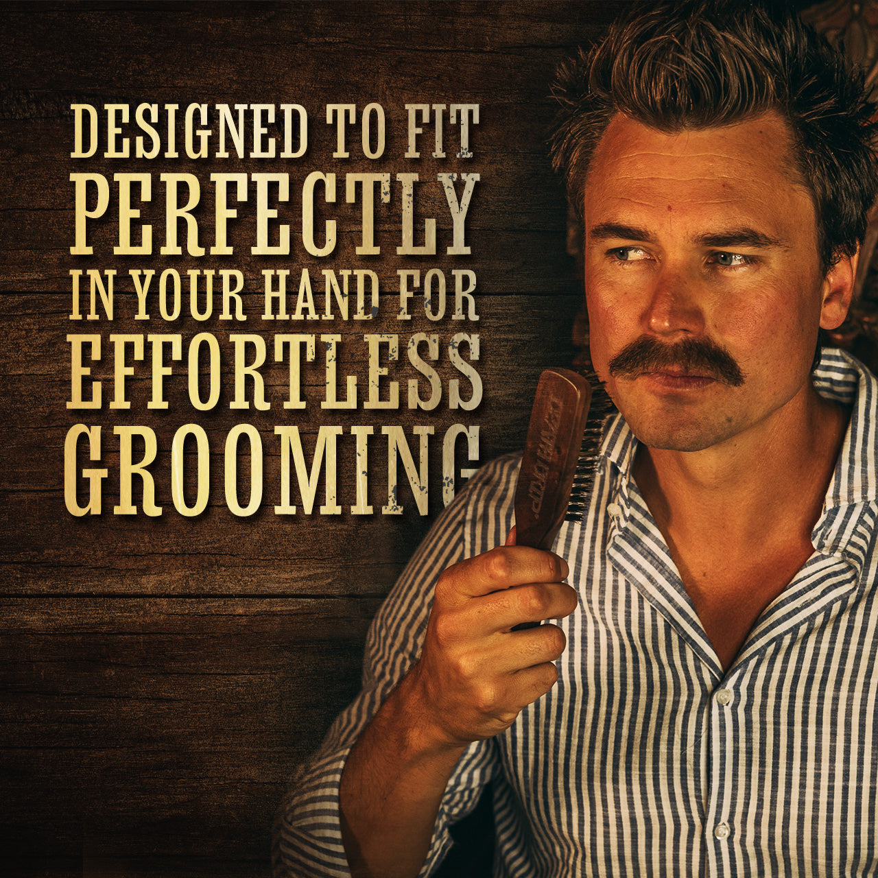 Wooden Death Grip Handle Head, Beard & Mustache Brush