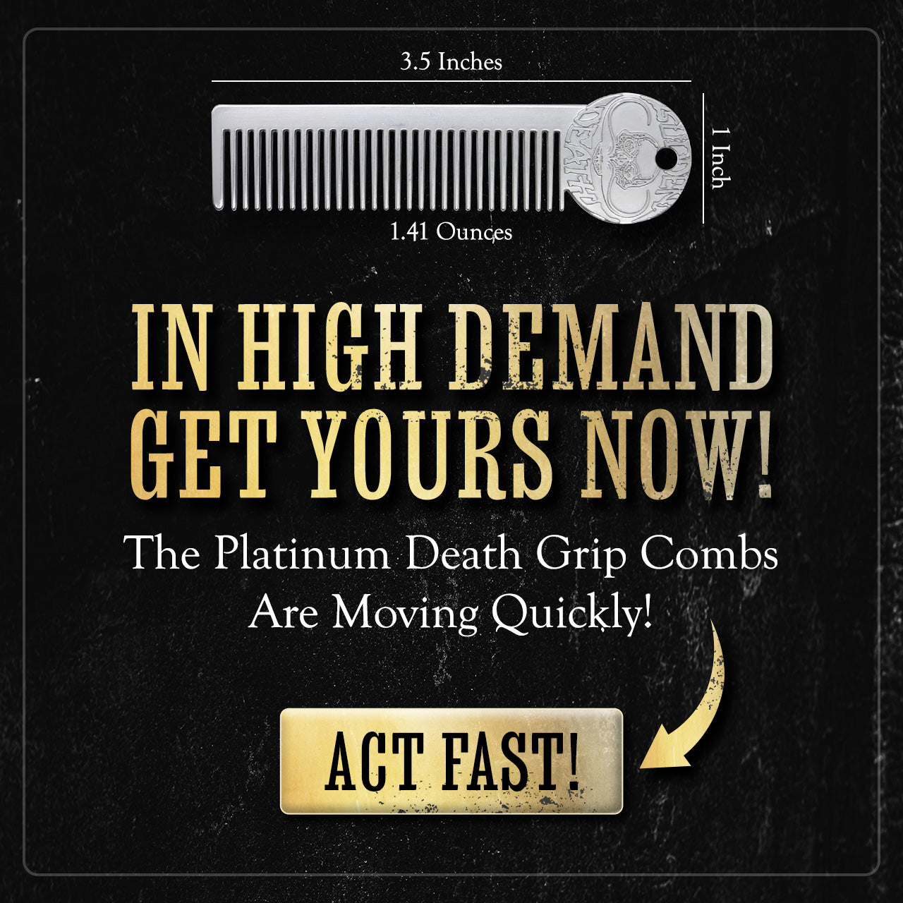 Mustache & Beard Comb | Platinum Edition Death Grip Pocket Comb