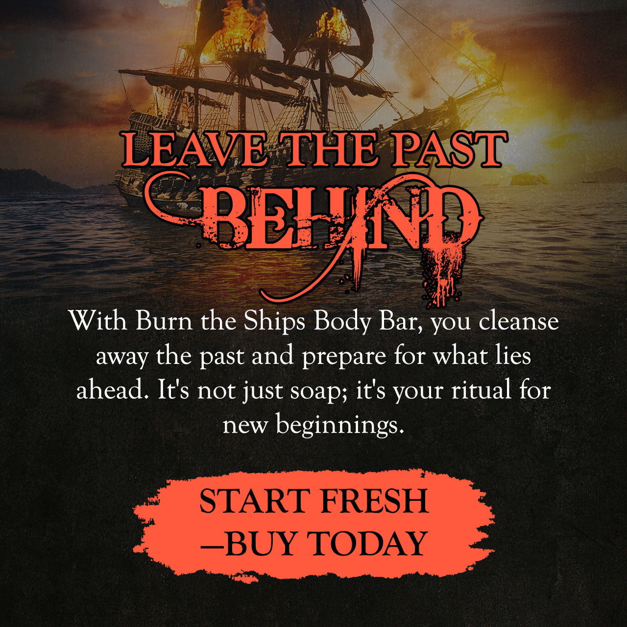 Burn The Ships All Natural Head, Beard, and Body Bar, 4 oz | Inferno Classic Spice Warm Scent