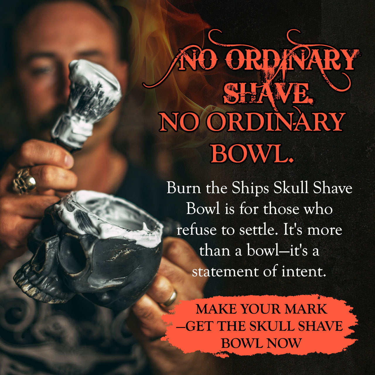 Shaving Bowl | Burn The Ships Handmade Ceramic Skull Lather Bowl