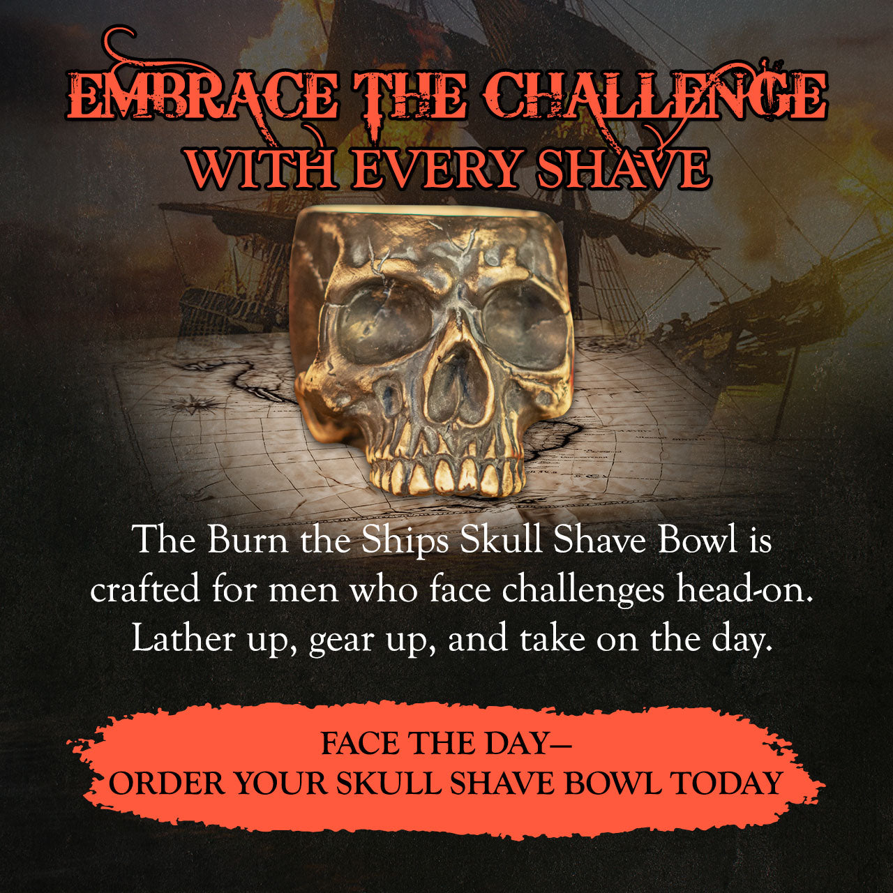 Shaving Bowl | Burn The Ships Handmade Ceramic Skull Lather Bowl